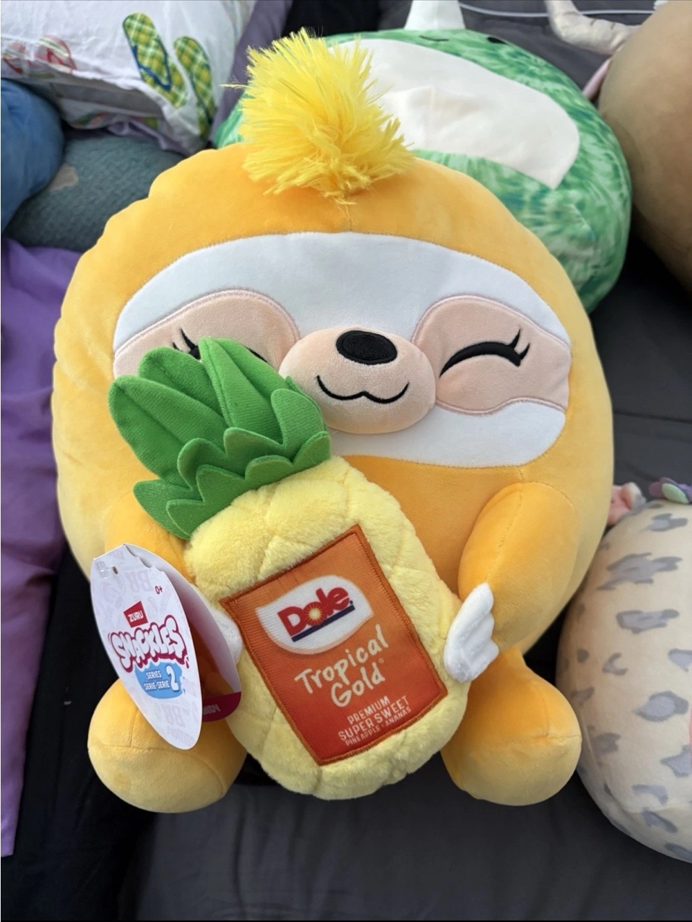 Zuru Dole Pineapple Plush Sloth - Yellow Tropical Plush
